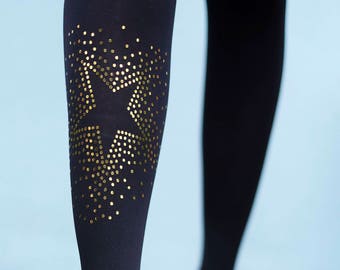 Star Tights - Gold or Silver Star print