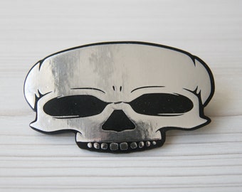 Skull Hair Barrette in Silver or Gold, Skull Hair Clip