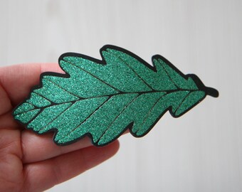 Leaf Hair Barrette, Oak Leaf hair clip