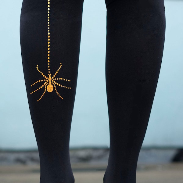 Sparkle Spider Tights in Gold, Silver or Pink