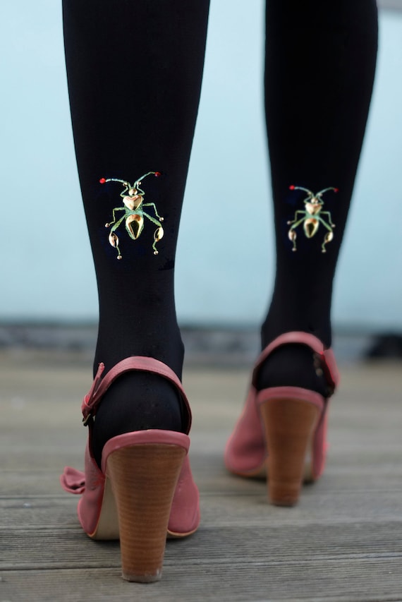 Insect Tights - Gold or Silver Studded Bug