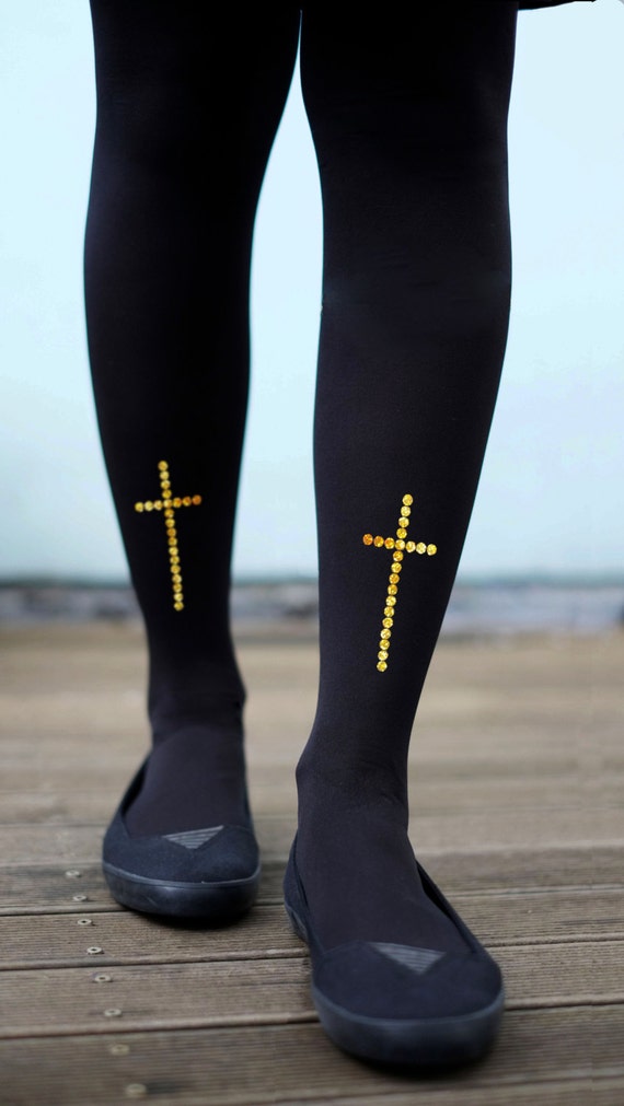 Gold or Silver Cross Tights