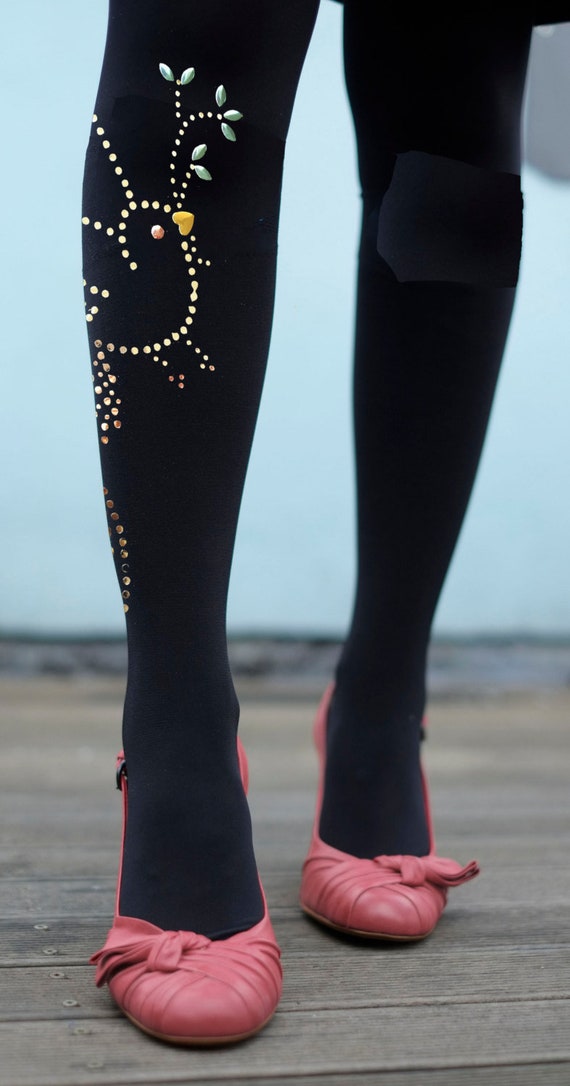 Bird of Peace Metallic Silver Embellished and Studded Tights