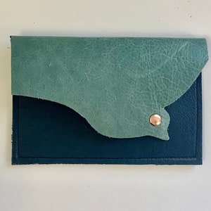 Bolsa peculiar de couro para pássaros, porta-moedas pequena, porta-cartões, couro reciclado