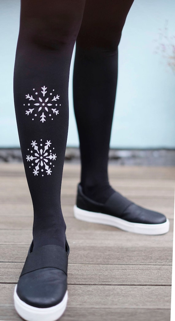 Snowflake Tights - Reflective Print