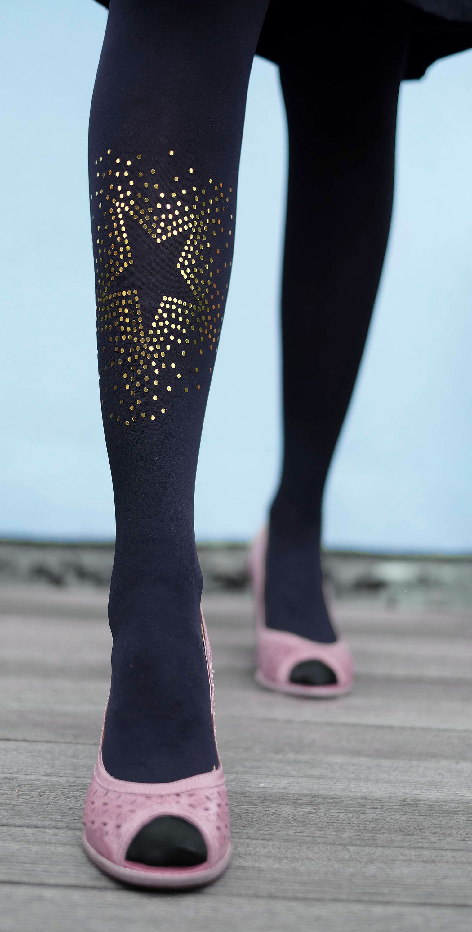 Star tights with gold or silver print - Virivee Tights - Unique