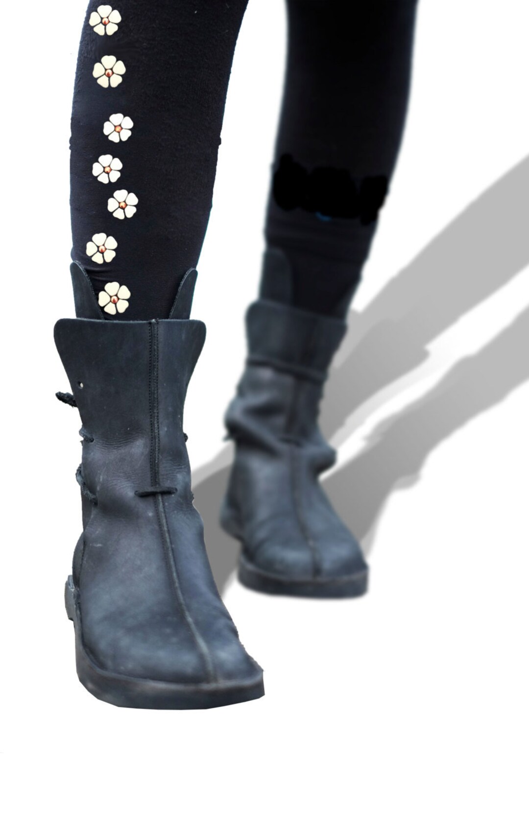 FLOWER TIGHTS CHARCOAL