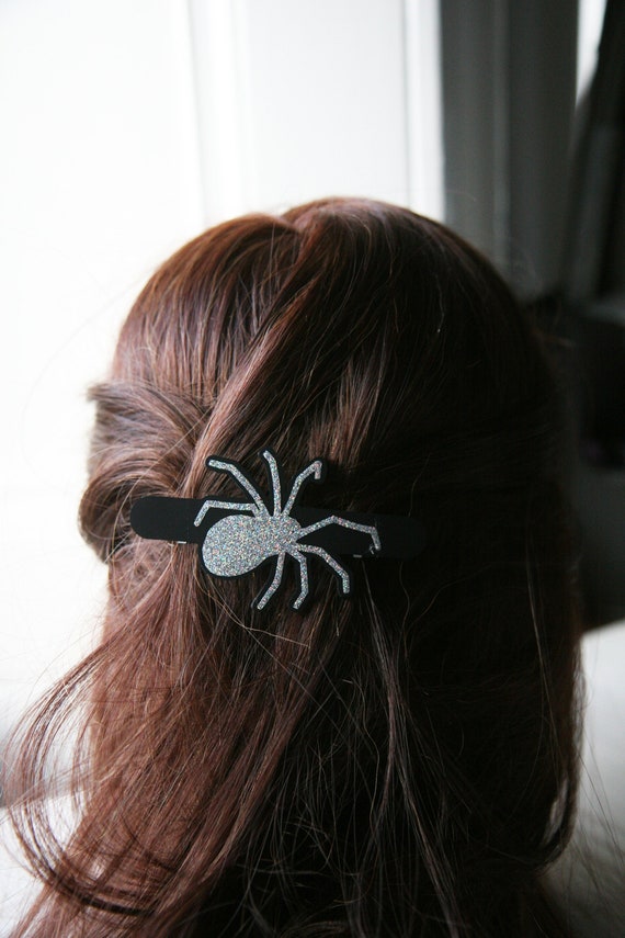 Hair Clip, Spider Hair Barrette in Gold or Silver