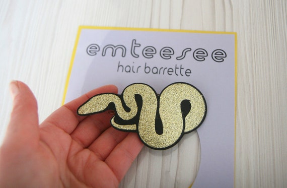 Hair Clip, Snake Hair Barrette in Gold or Silver