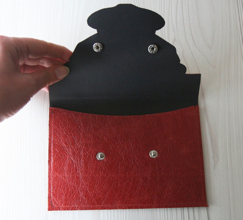 Recycled Leather Leather Cat Purse Pouch