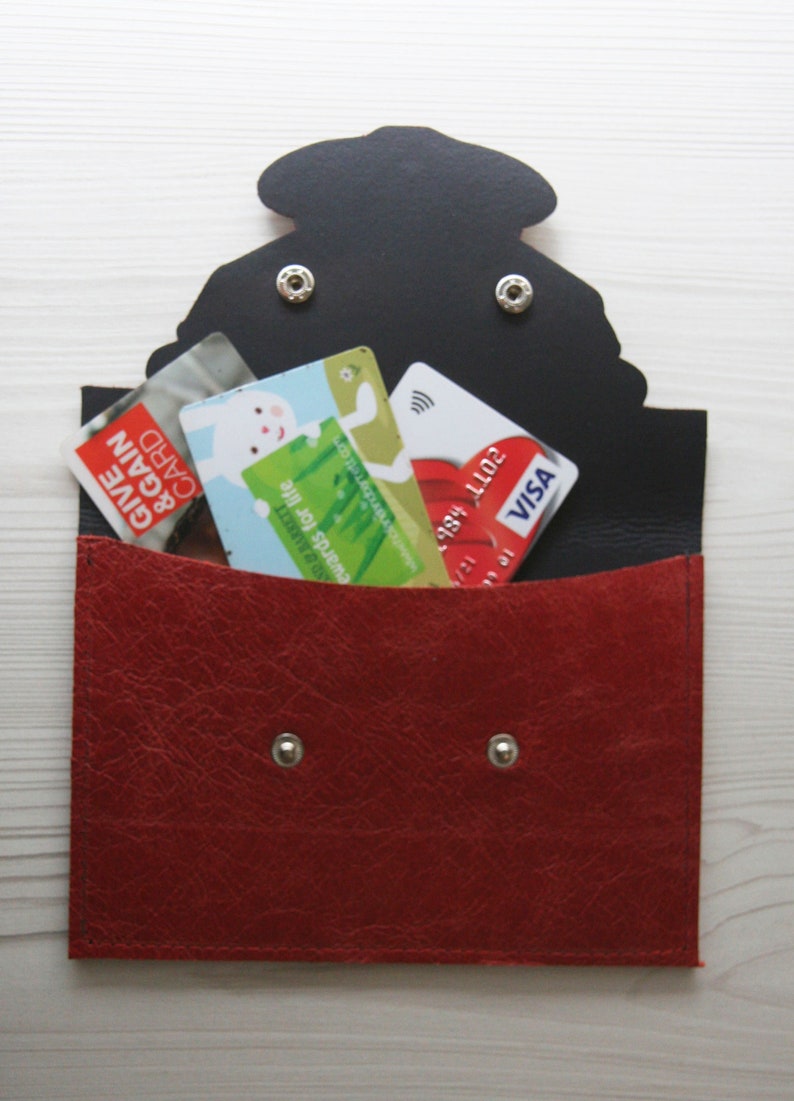 Recycled Leather Leather Cat Purse Pouch