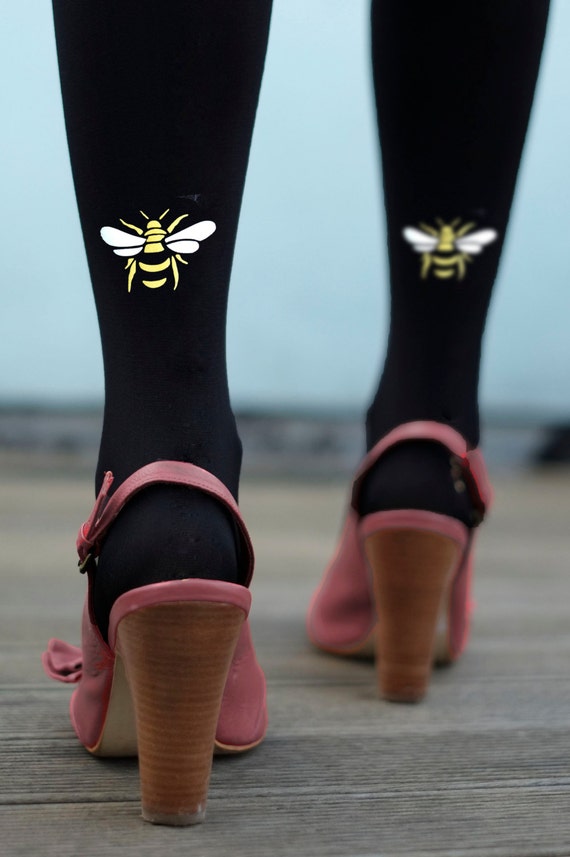 Bee Tights - Printed and Flocked Insect Tights