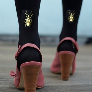 Bee Tights Printed and Flocked Insect Tights 