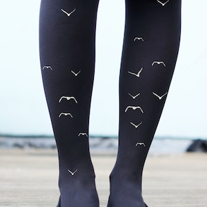 Monogram Flocked Tights - Black / 1