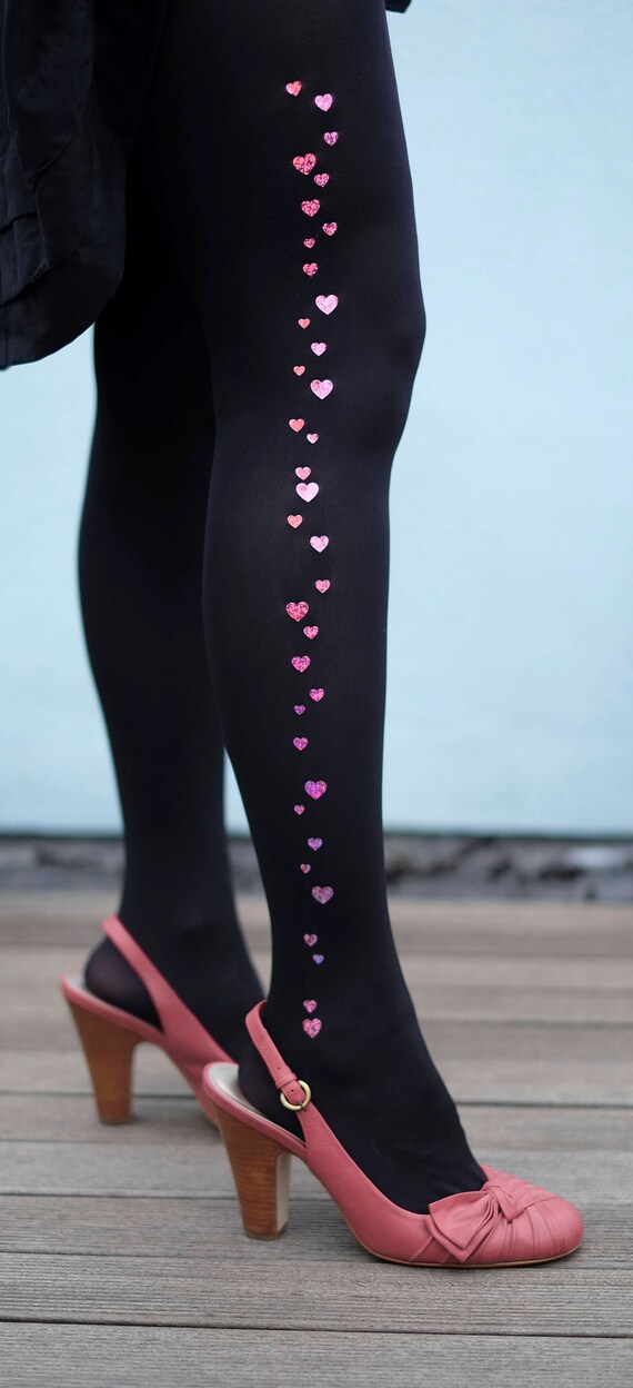 Pink top heart tights