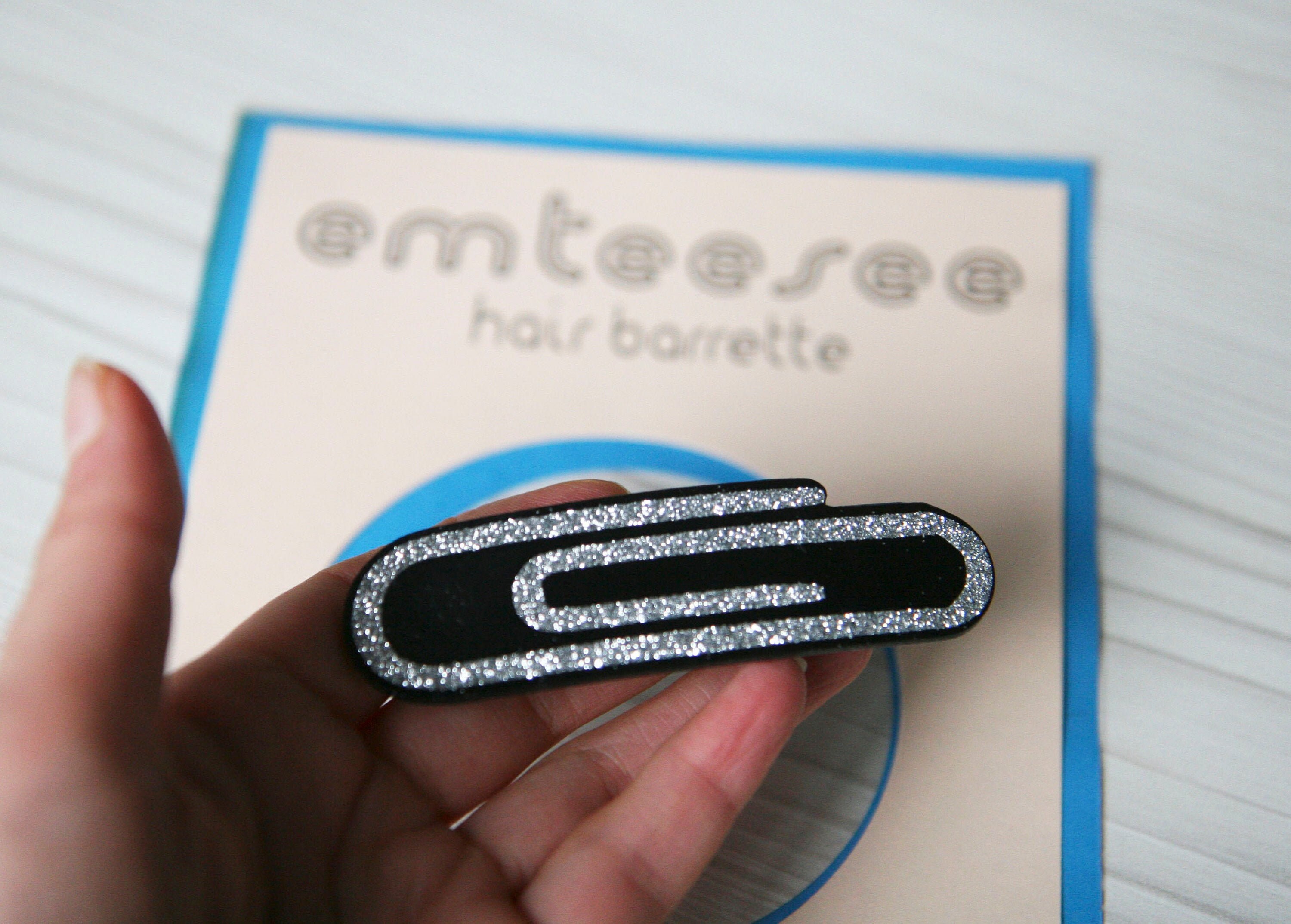 Hair Clip Paper Clip Hair Barrette in Gold or Silver Etsy UK
