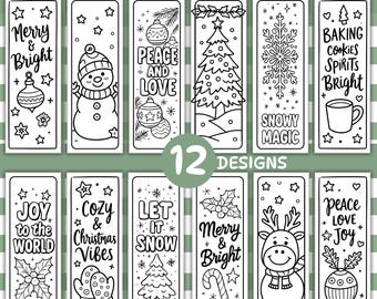 Marcapáginas navideño para colorear: actividad imprimible para niños (descarga en PDF)