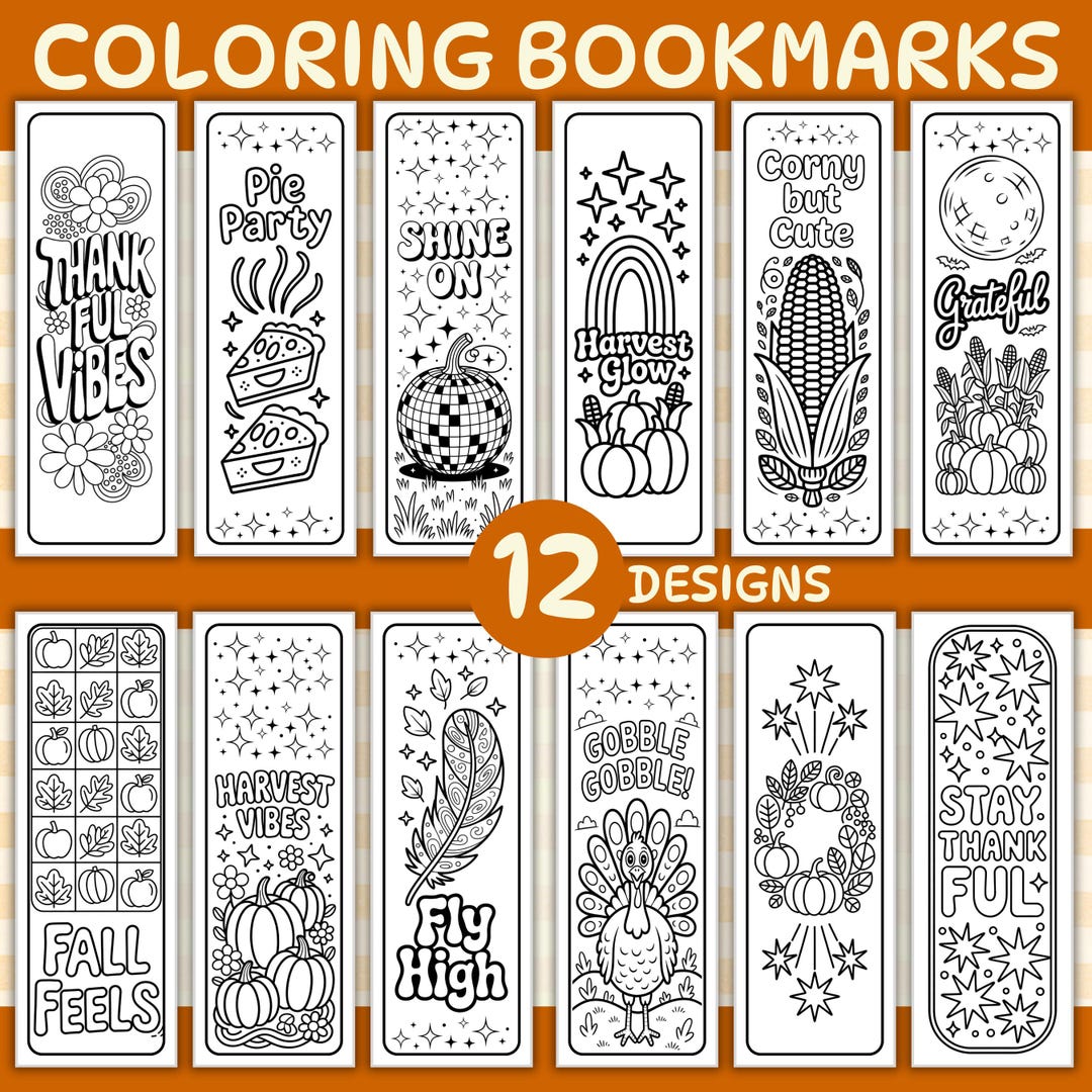 Thanksgiving Bookmark Coloring Craft: Printable Kids' Activity (PDF ...