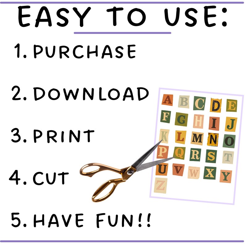 Free Printable Ransom Notes Letters and Words: Ransom Note Alphabet Cutout Printable Junk Journal ...