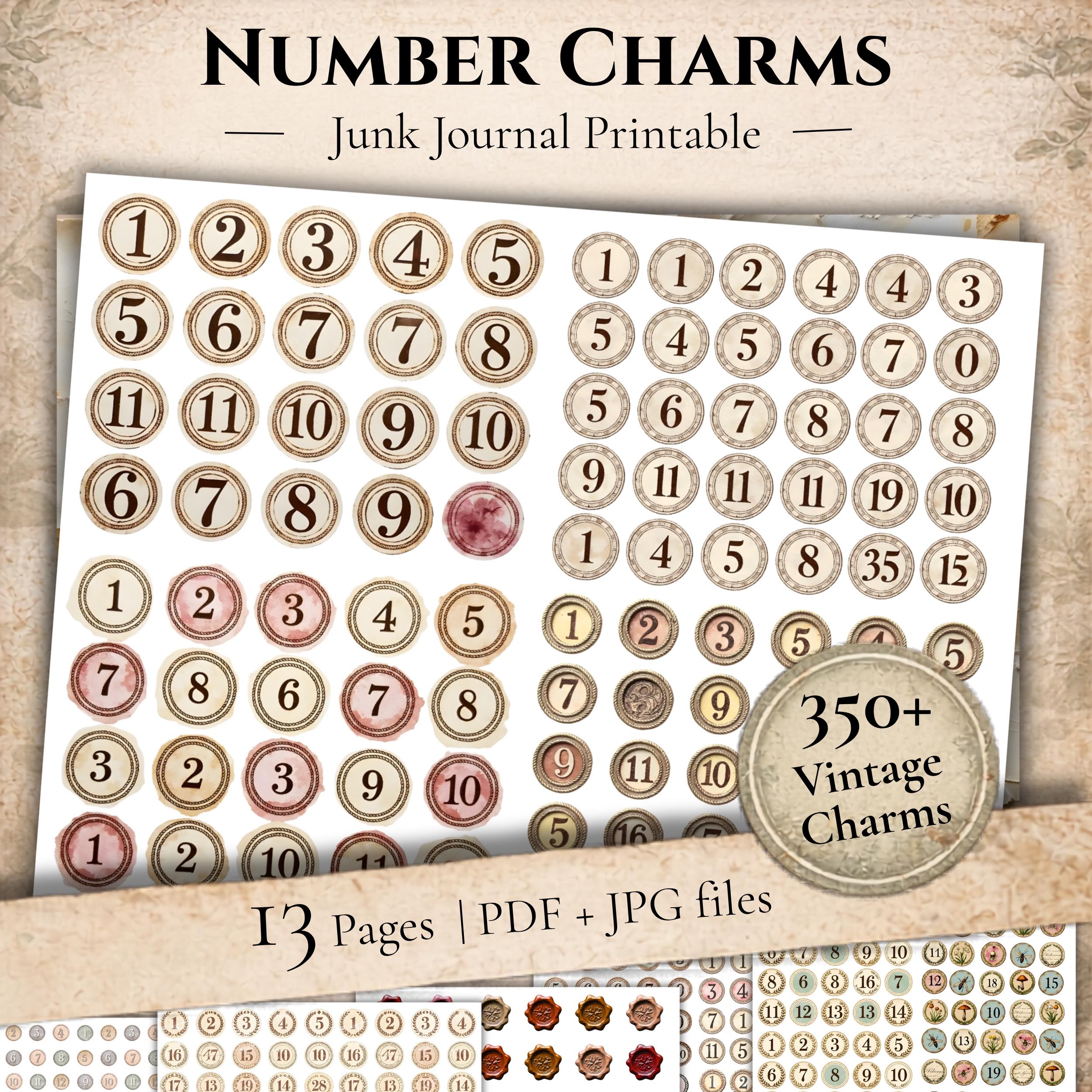 Vintage Junk Journal Charms Mega Bundle | Printable Ephemera Circles ...