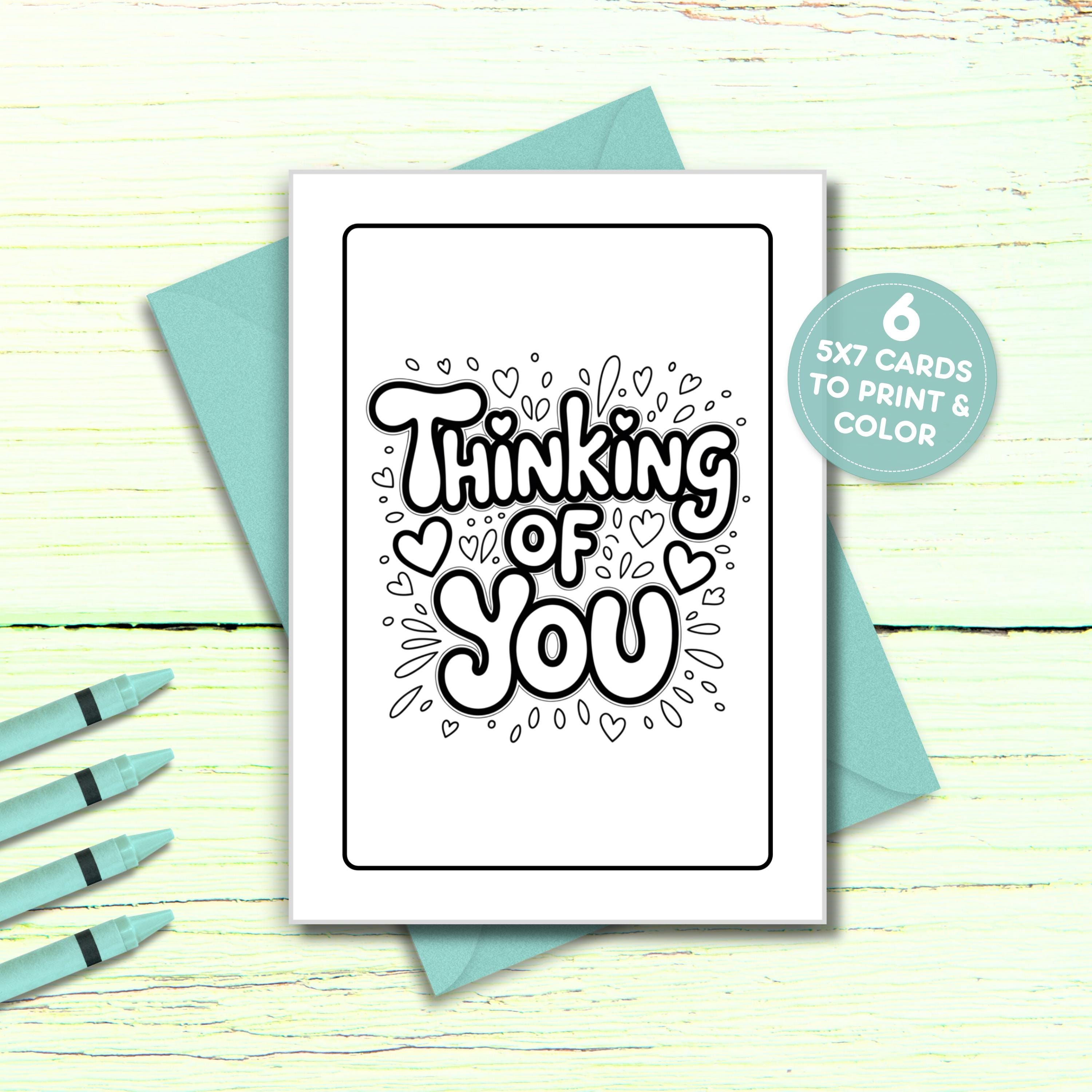 Thinking of You Coloring Cards: Kids' Sympathy & Get Well Card Designs ...