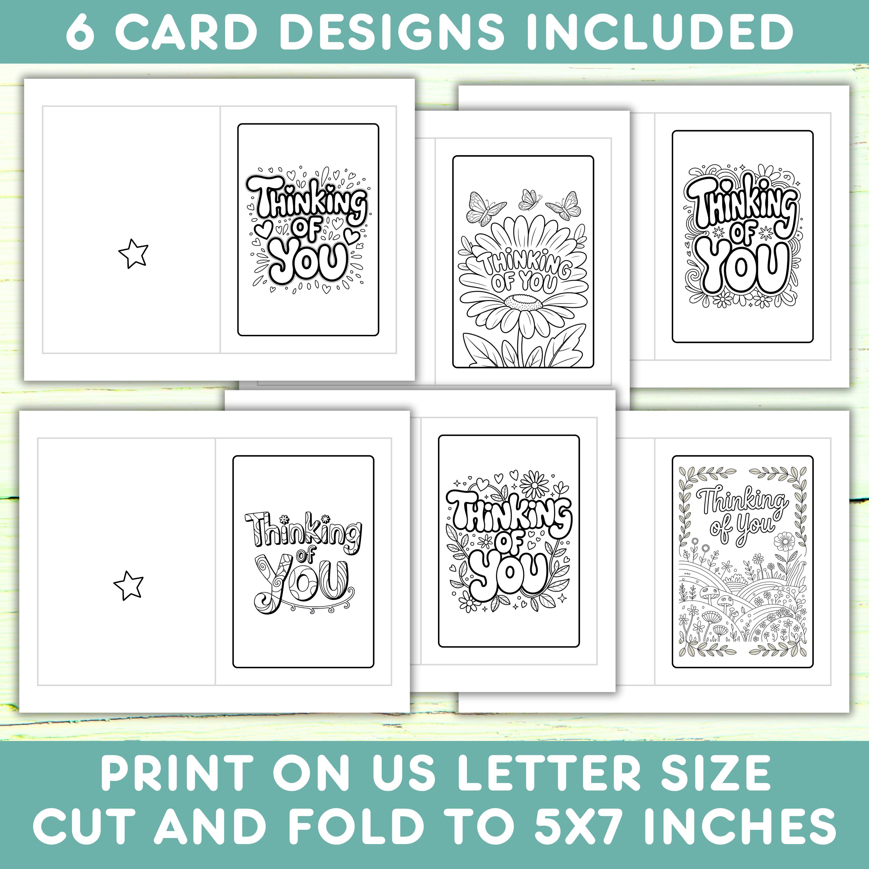 Thinking of You Coloring Cards: Kids' Sympathy & Get Well Card Designs ...