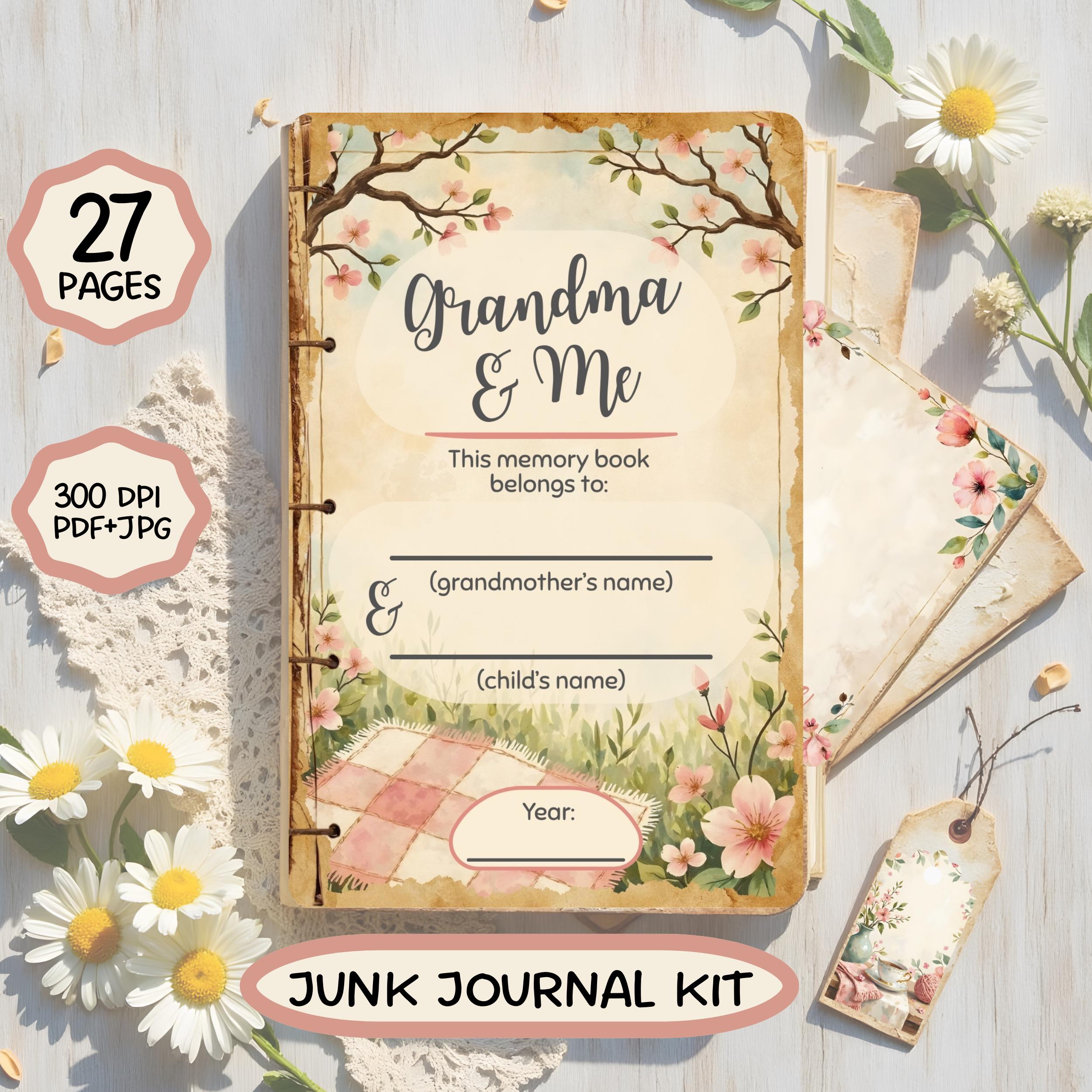 Grandma & Me Memory Book | Keepsake Junk Journal Kit (27 Page PDF) - Etsy