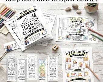 Realtor Open House Activity Bundle for Kids (Canva Template)
