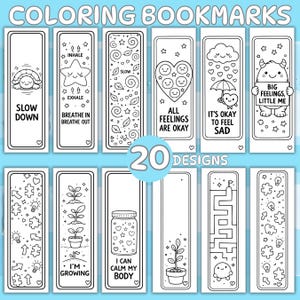 Mindfulness Coloring Bookmarks for Kids | Feelings & Calm Down Activity (PDF Download)