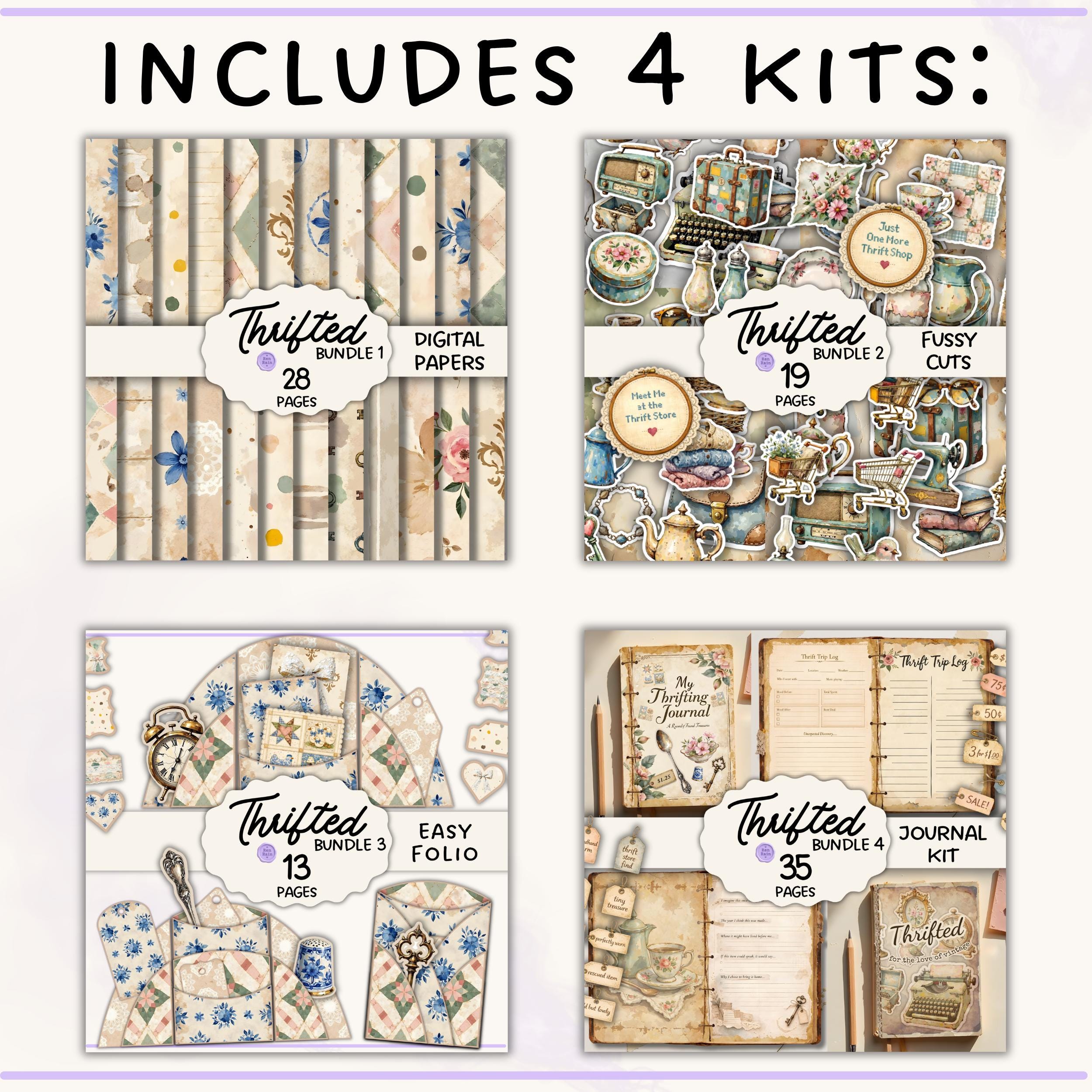95 Page Mega Bundle Vintage Thrifted Junk Journal | Ephemera, Digital ...
