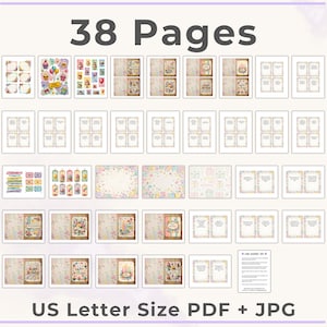 Vintage Birthday Card Kit | Junk Journal Ephemera, Sentiments (PDF + JPG Download) image 2