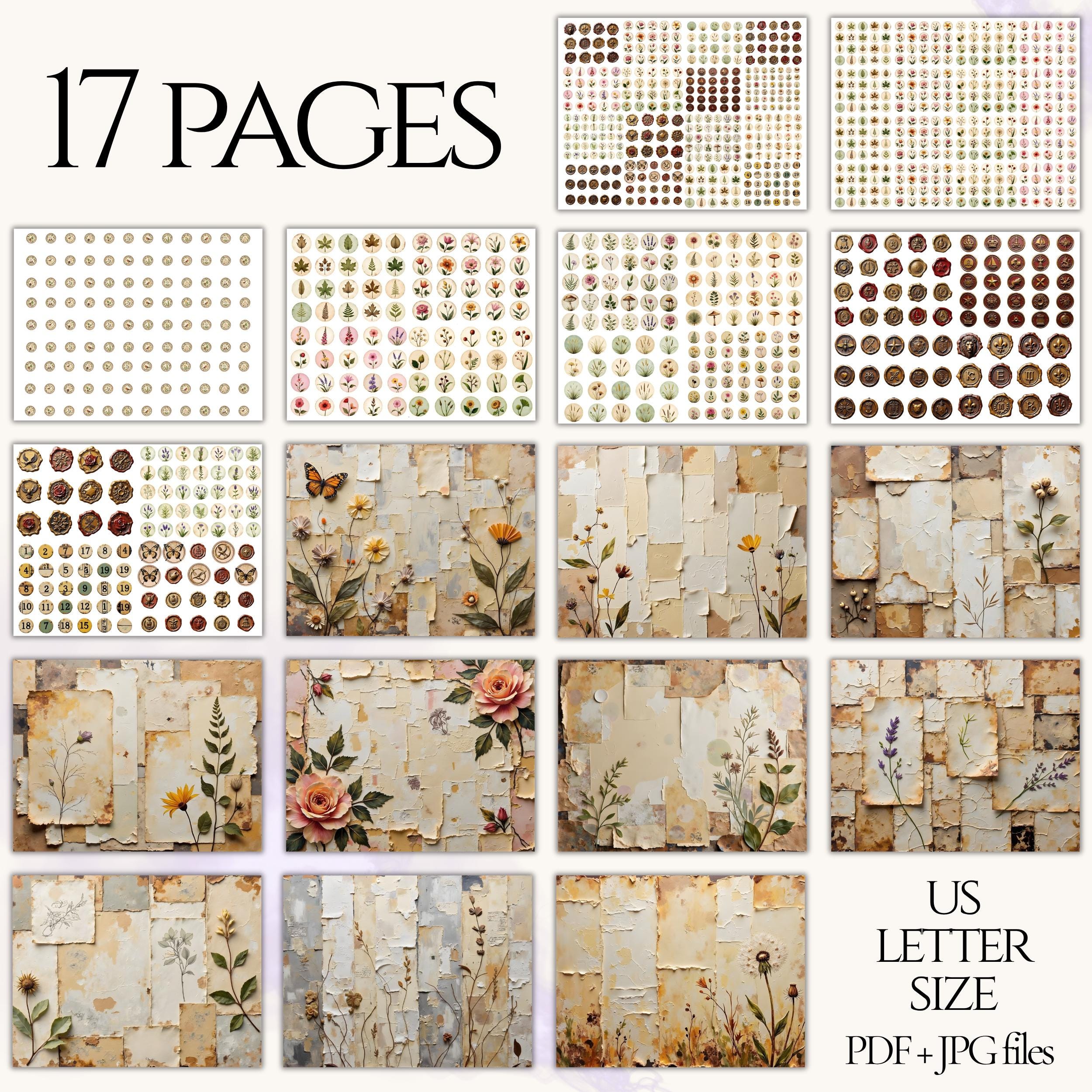 Vintage Junk Journal Charms Mega Bundle | Printable Ephemera Circles ...