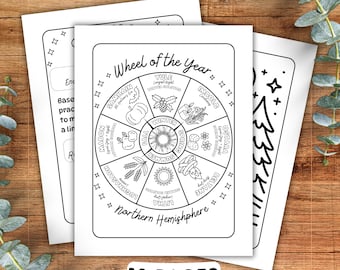 Libro para colorear de la Rueda del Año: Guía del Sabbat Pagano (Descarga PDF)