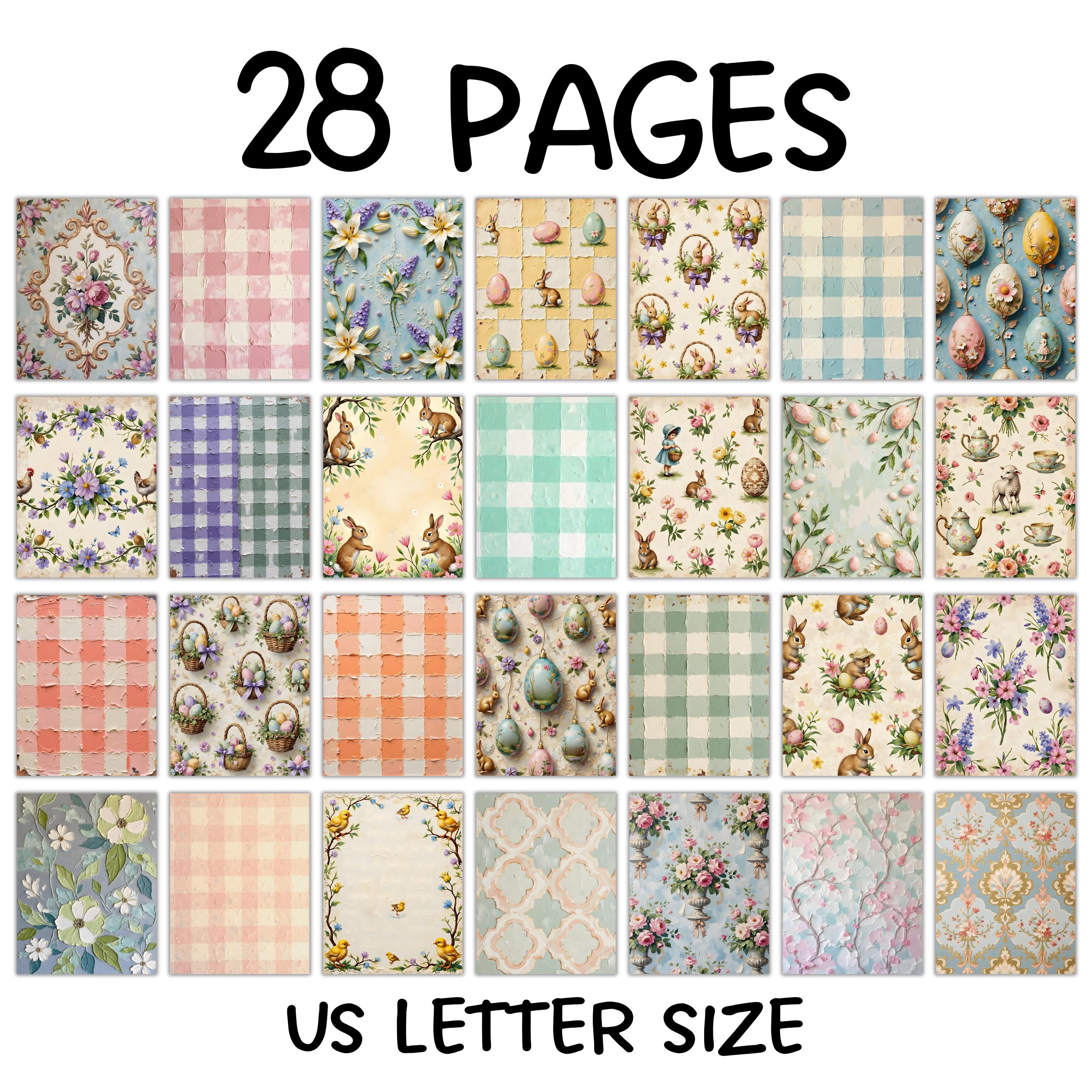 Vintage Easter Digital Paper Pack | 28 Spring Scrapbook Backgrounds ...