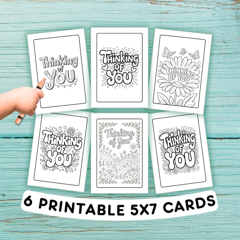 Thinking of You Coloring Cards: Kids' Sympathy & Get Well Card Designs ...