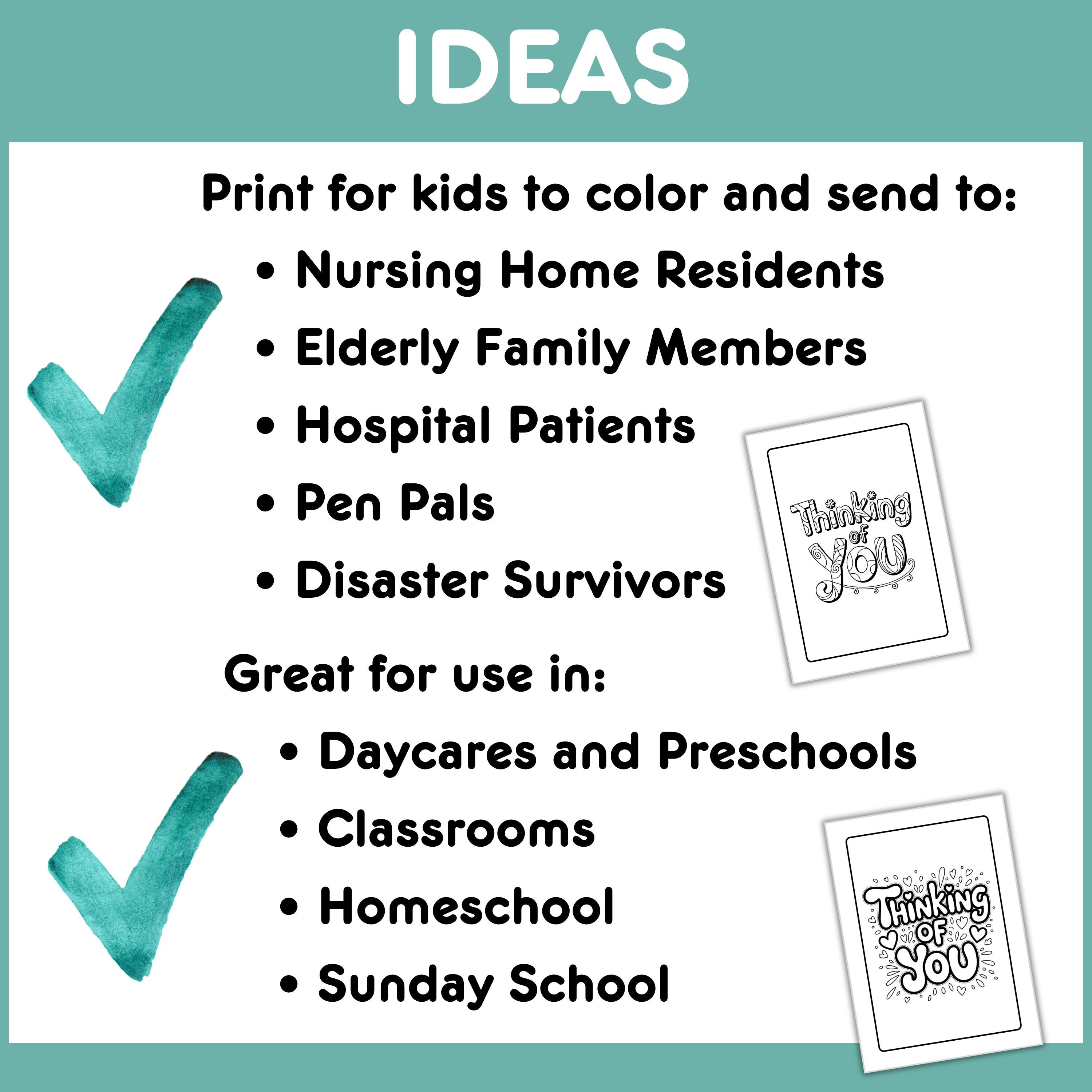 Thinking of You Coloring Cards: Kids' Sympathy & Get Well Card Designs ...