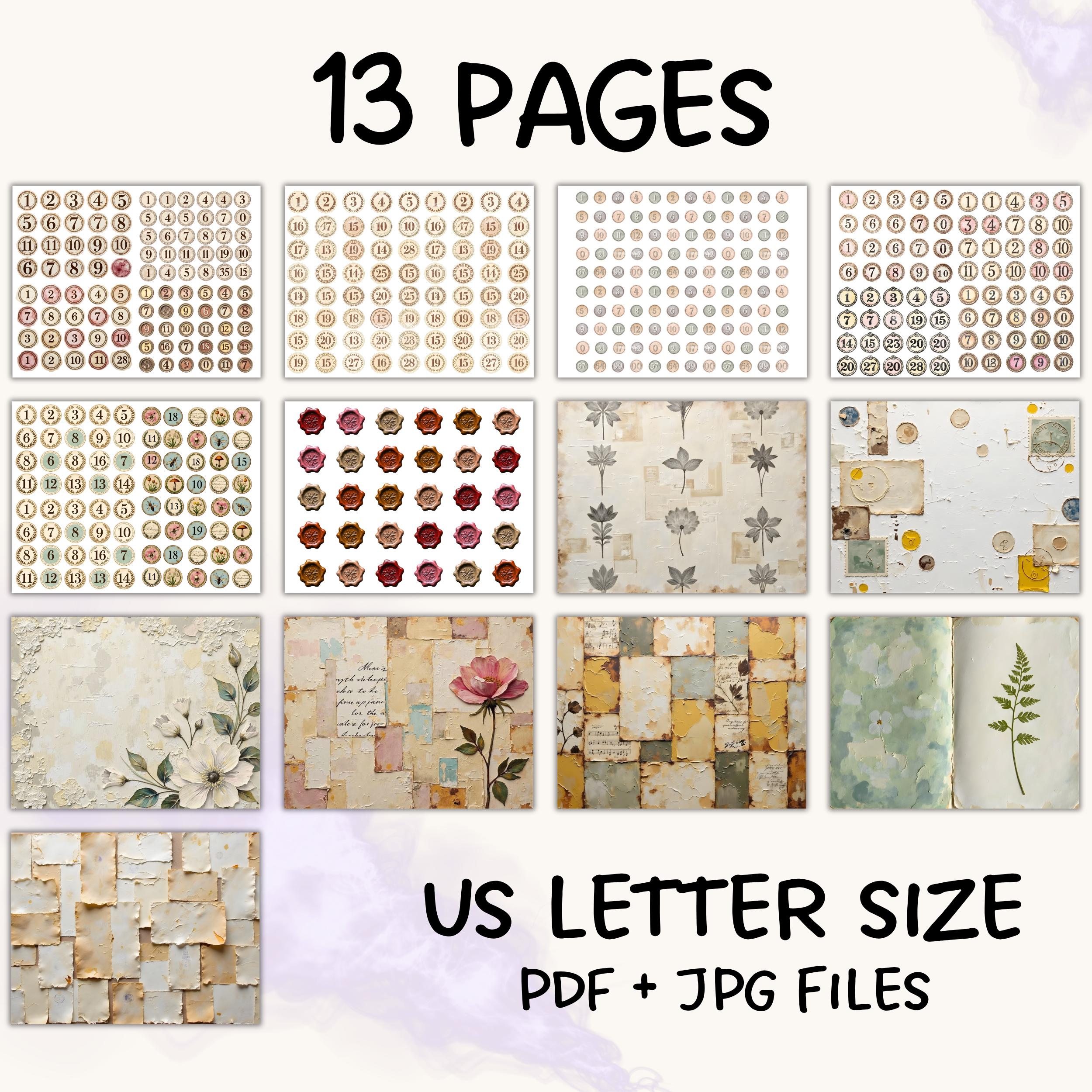 Vintage Junk Journal Charms Mega Bundle | Printable Ephemera Circles ...