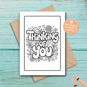 Thinking of You Coloring Cards: Kids' Sympathy & Get Well Card Designs ...