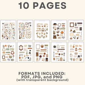 500+ Digital Stickers Mega Bundle | Halloween Fussy Cuts | Summerween Ephemera | Junk Journal Supplies (PNG, PDF & JPG) image 4
