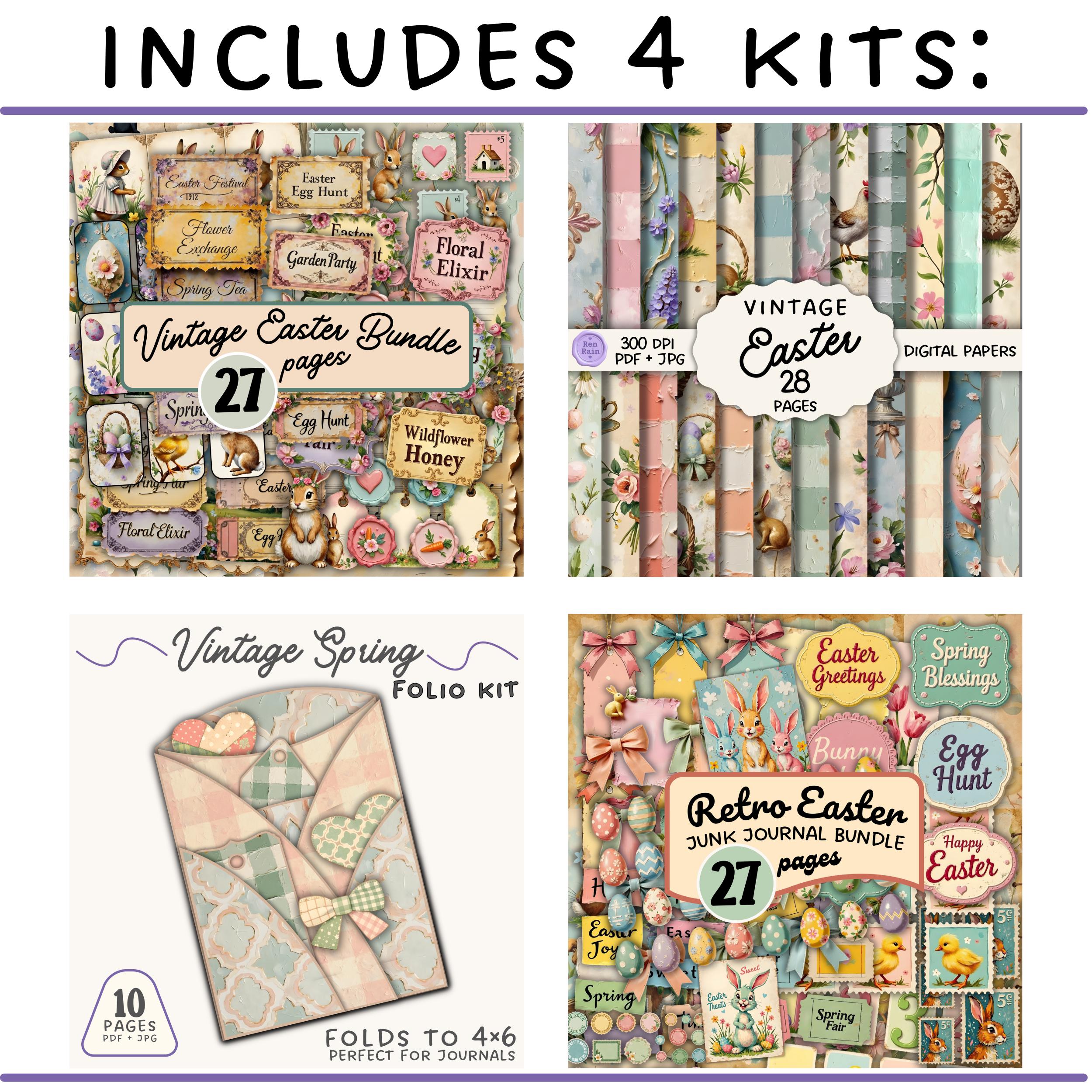 Vintage Easter Junk Journal Kit | Spring Ephemera Mega Bundle (PDF ...