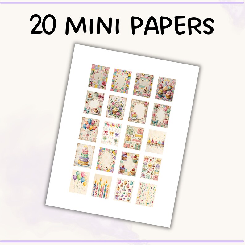 Mini Paper Printable Mini Birthday Book Printable Craft | Tiny Scrapbook Folio Album (PDF ...