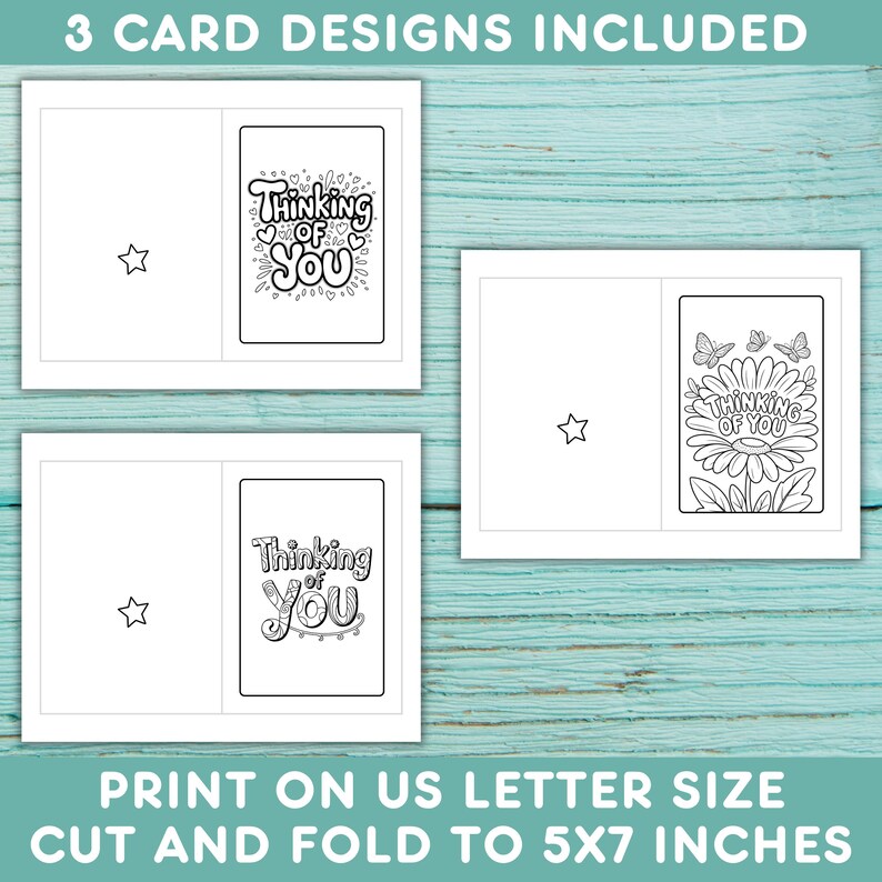 Thinking of You Coloring Cards: Kids' Sympathy, Get Well Card Designs ...