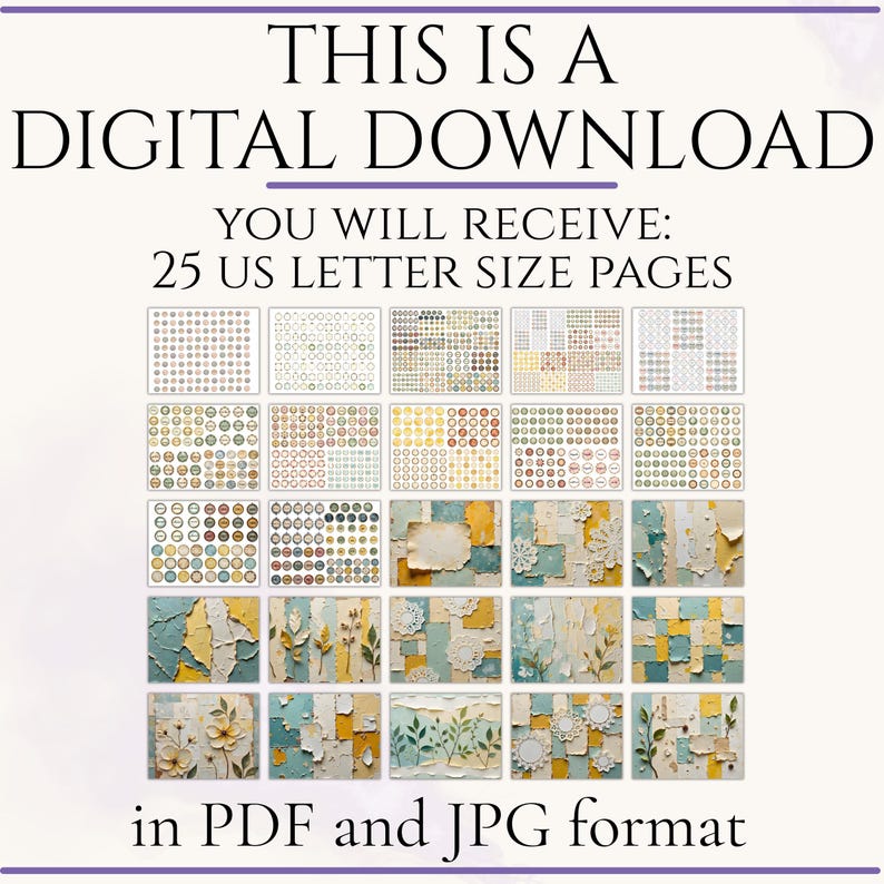 Vintage Junk Journal Charms Printable | Ephemera Circles, Frames (PDF ...