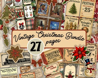 Christmas Ephemera Bundle: Vintage Printable Junk Journal Set (PDF Download)