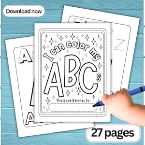ABC Coloring Book for Kids - Alphabet Coloring Pages - Learn Uppercase and Lowercase Letters - Fun Preschool + Homeschool Learning Resource