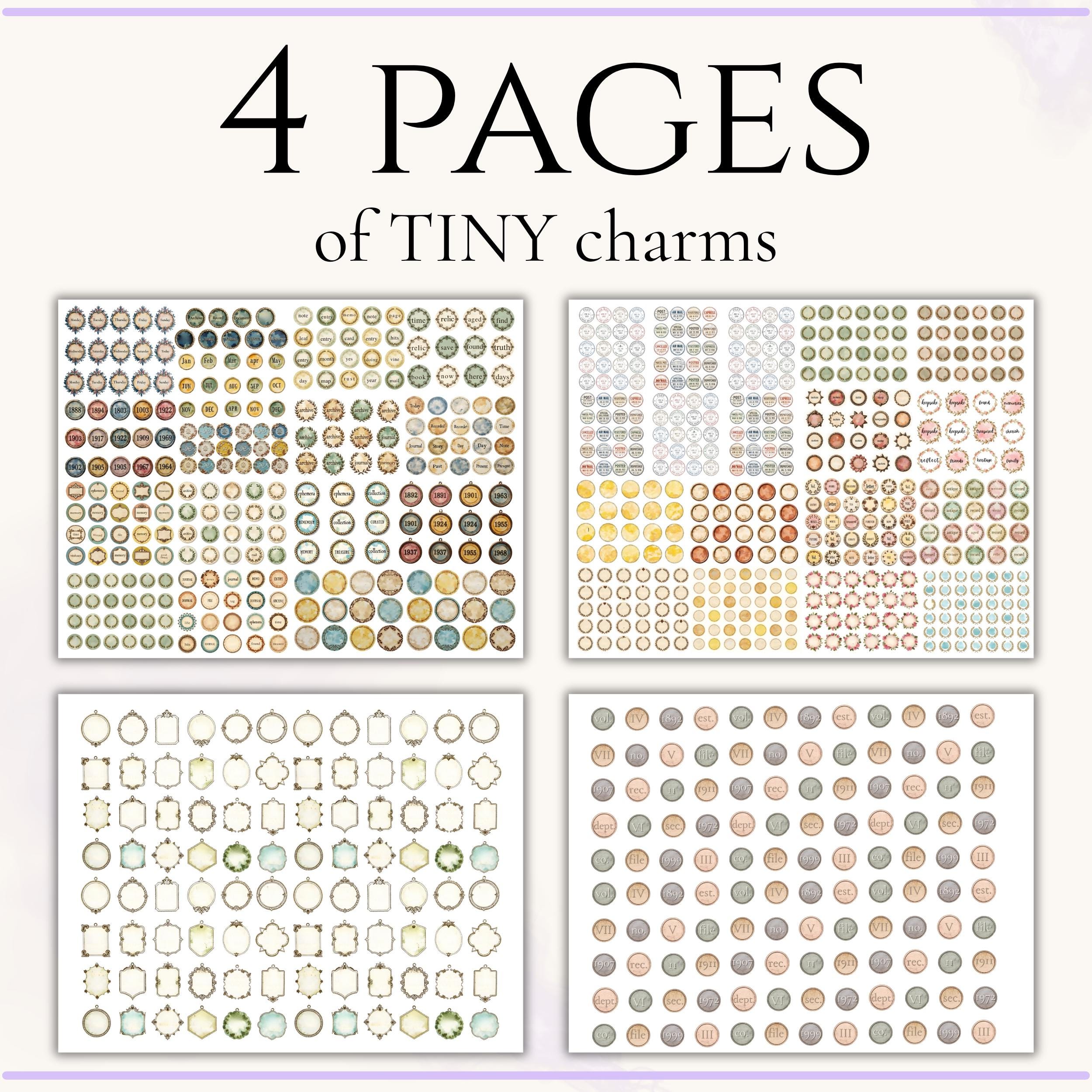 Vintage Junk Journal Charms Printable | Ephemera Circles, Frames (PDF ...