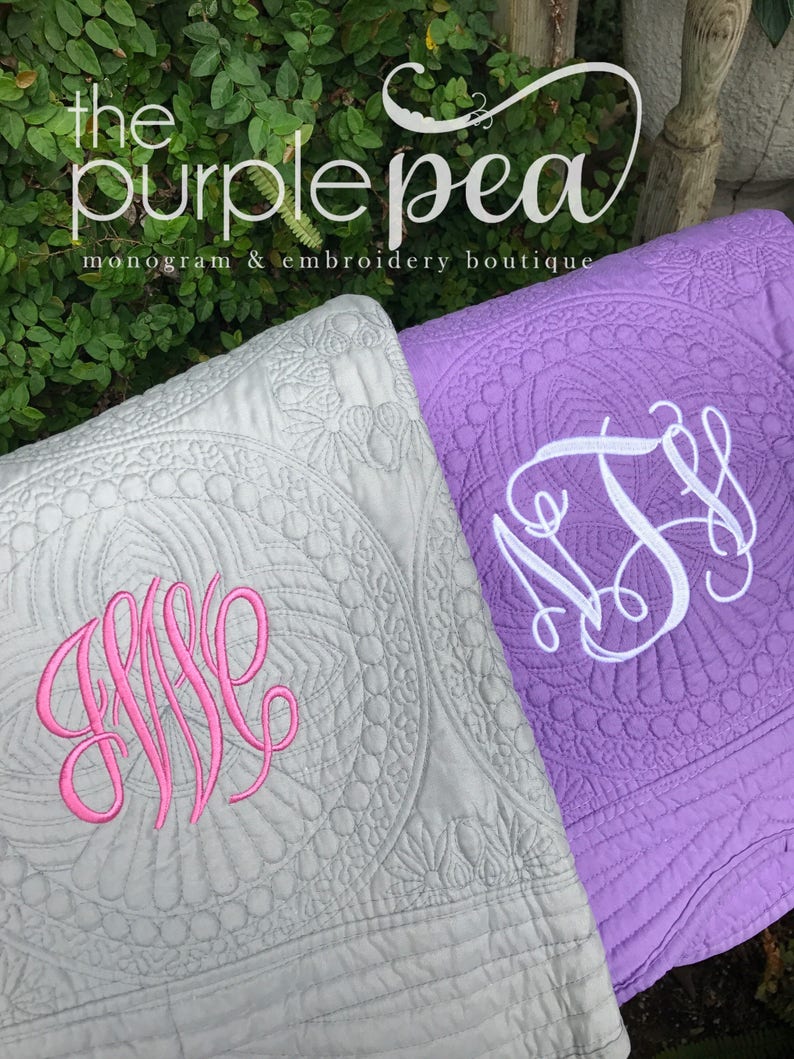 Monogrammed Baby Quilt Baby Blanket Baby Shower Gift Etsy