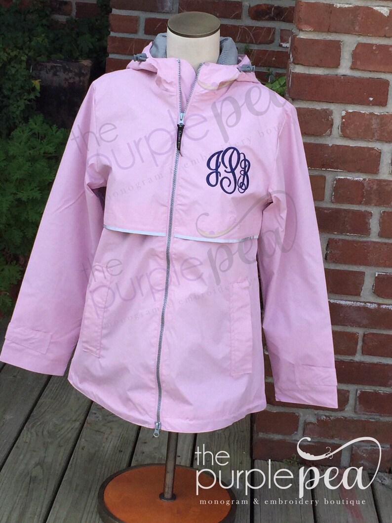 Monogrammed Rain Jackets Momogrammed Raincoat Charles Rivers Etsy