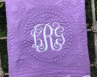 Monogrammed Baby Quilt, Baby Blanket, Baby Shower, Gift, Monogrammed Blanket, Personalized Blanket