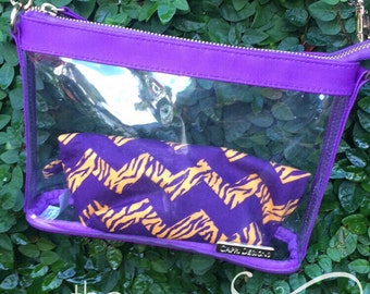 Clear Stadium Purse, Clear Bag, LSU Purse, Geaux Tigers, NFL Purse